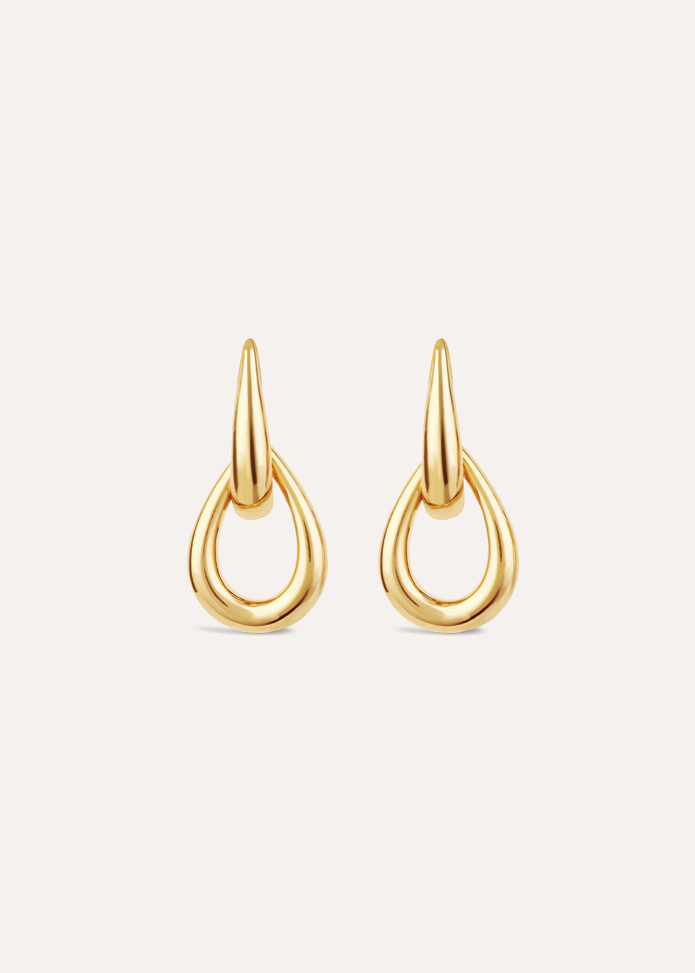Raindrop Double Link Stud Earrings
