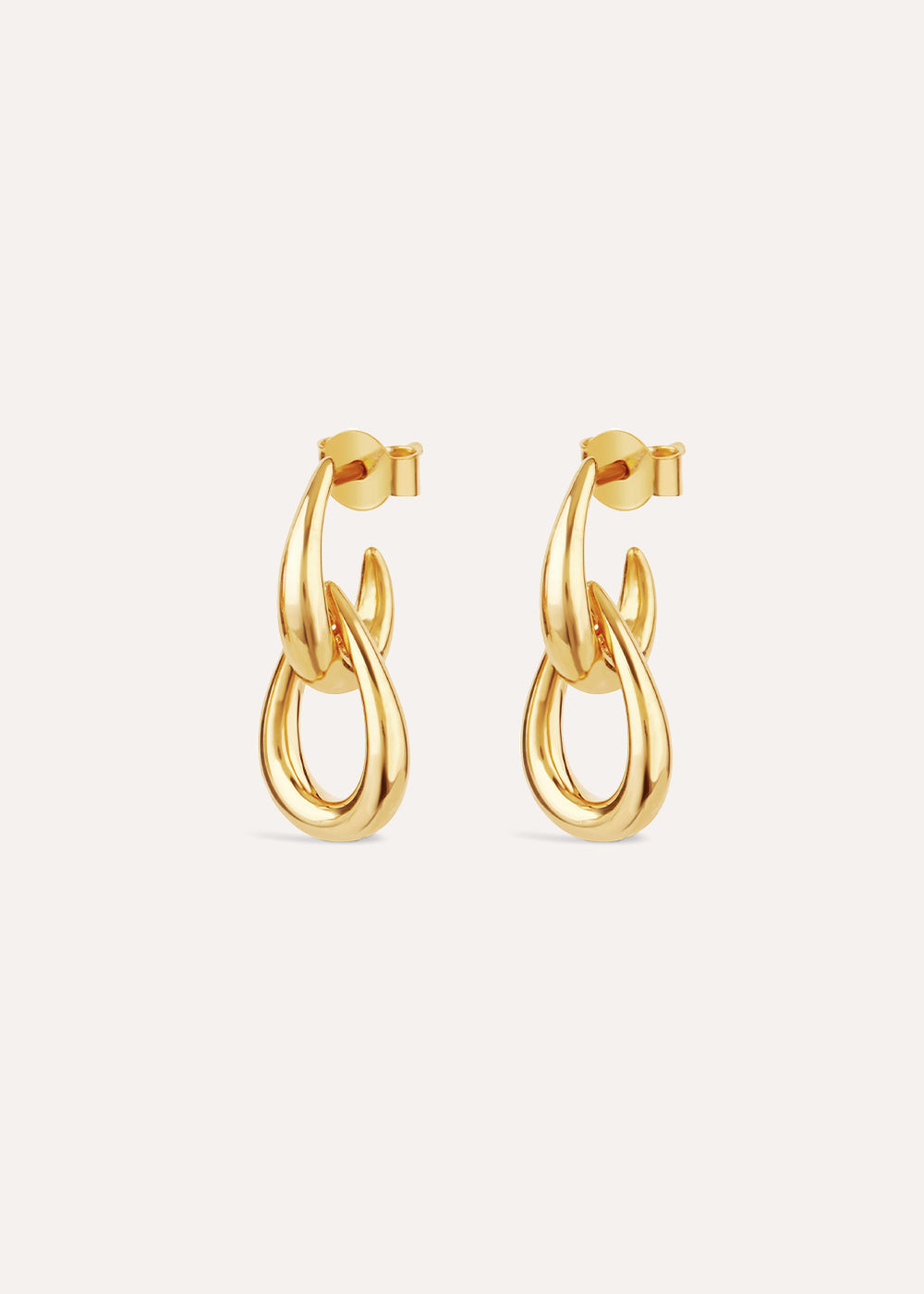 Raindrop Double Link Stud Earrings