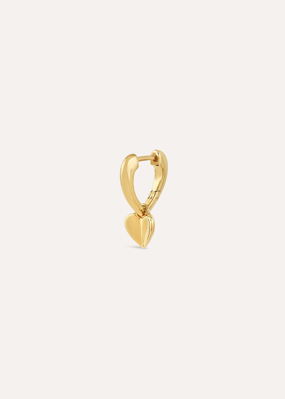 Single Folded Heart Huggie Hoop Earring