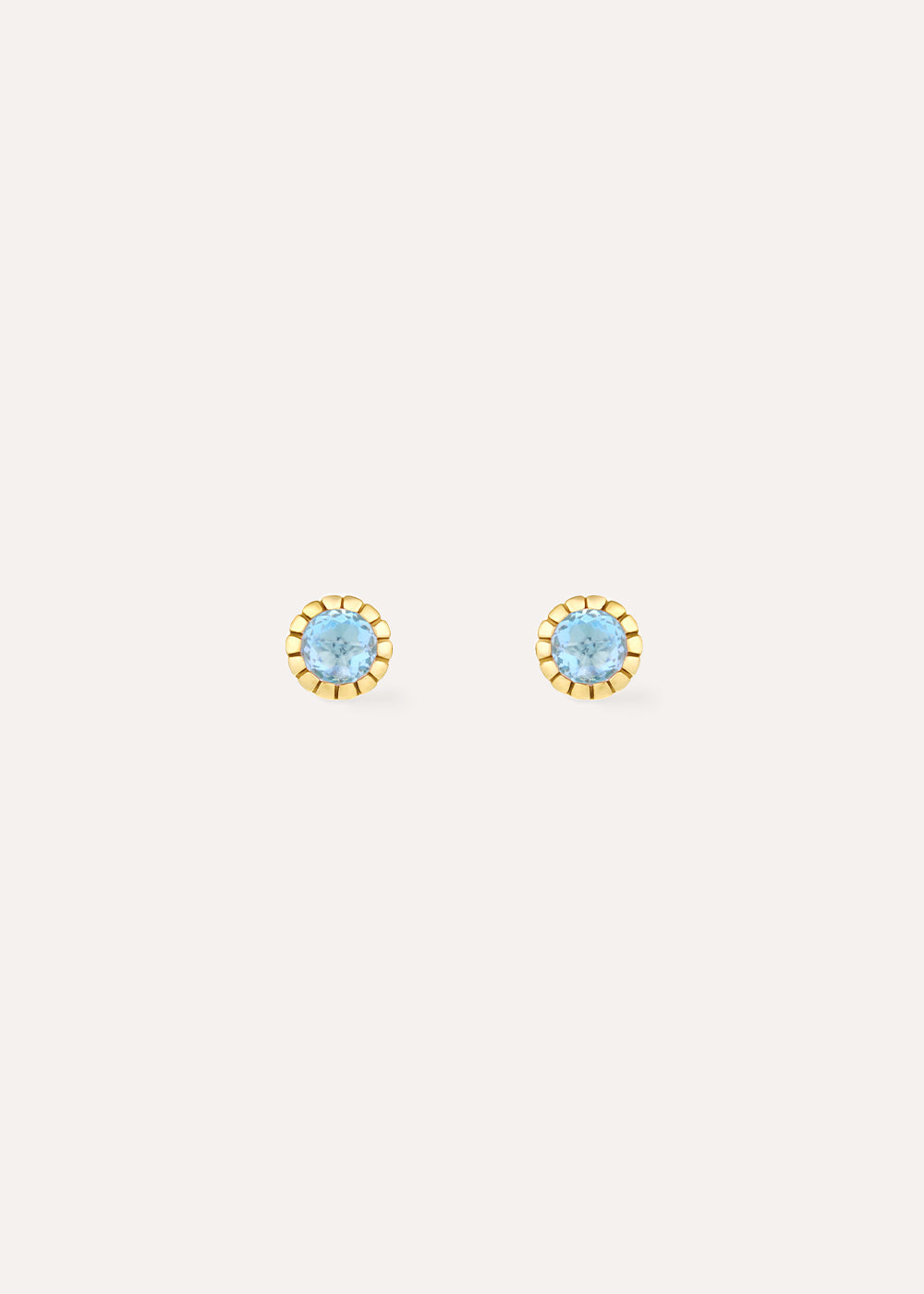 Blue Topaz Chequerboard Stud Earrings