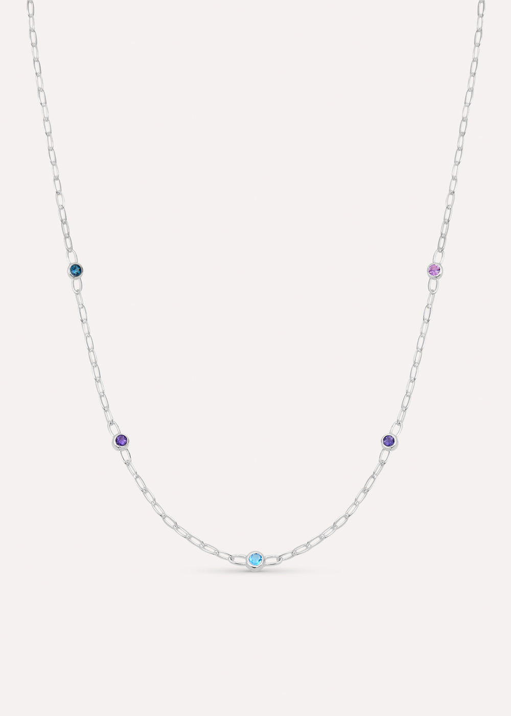 Coloured Gemstone Chain Necklace