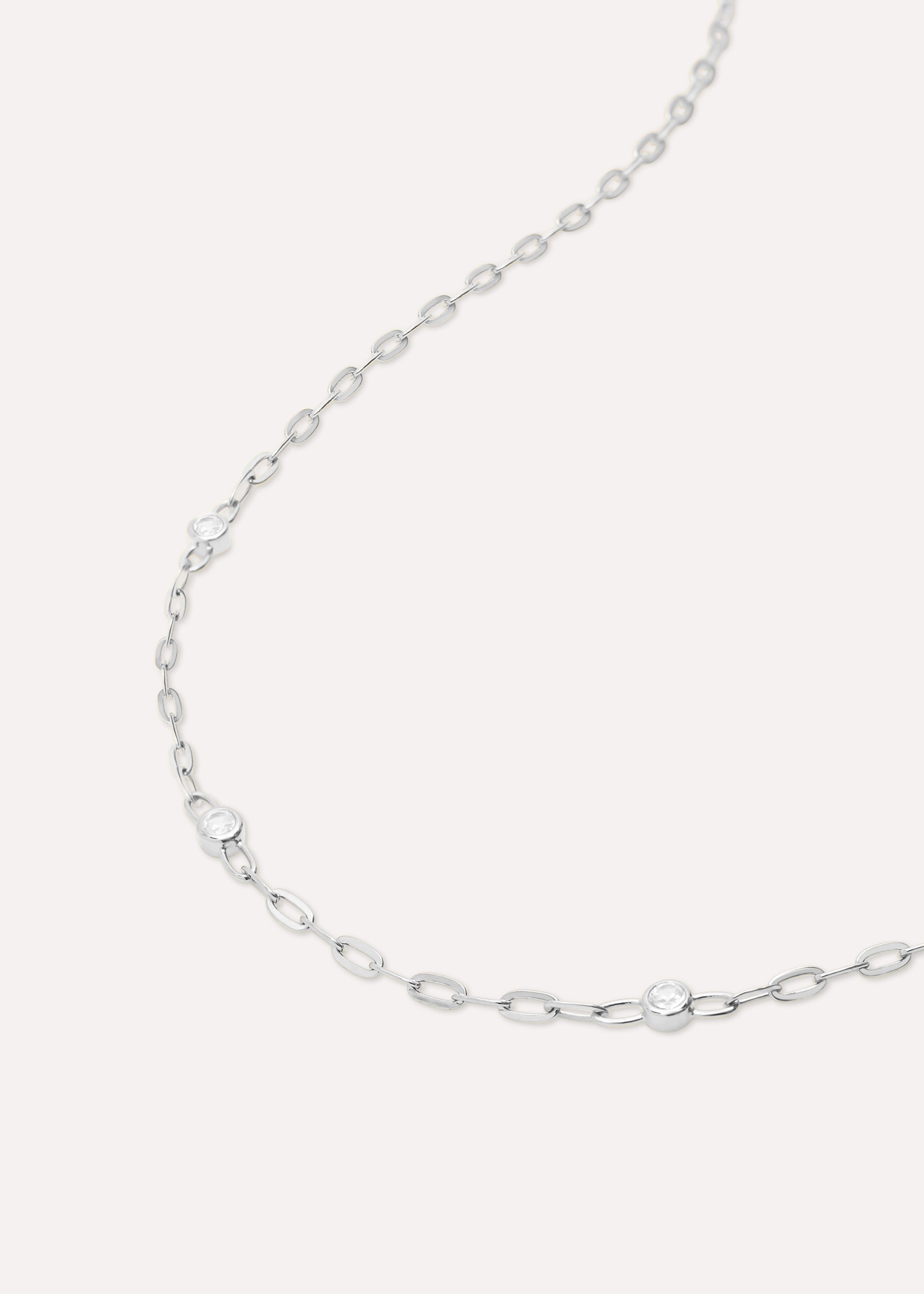 Lab-Grown White Sapphire Paperclip Chain Necklace