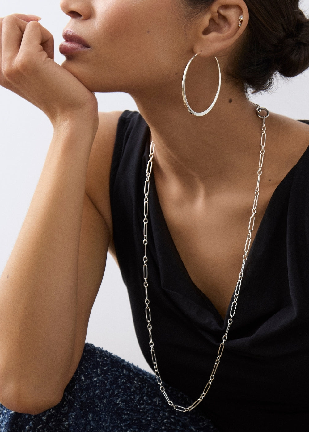 Long Trombone Chain Necklace