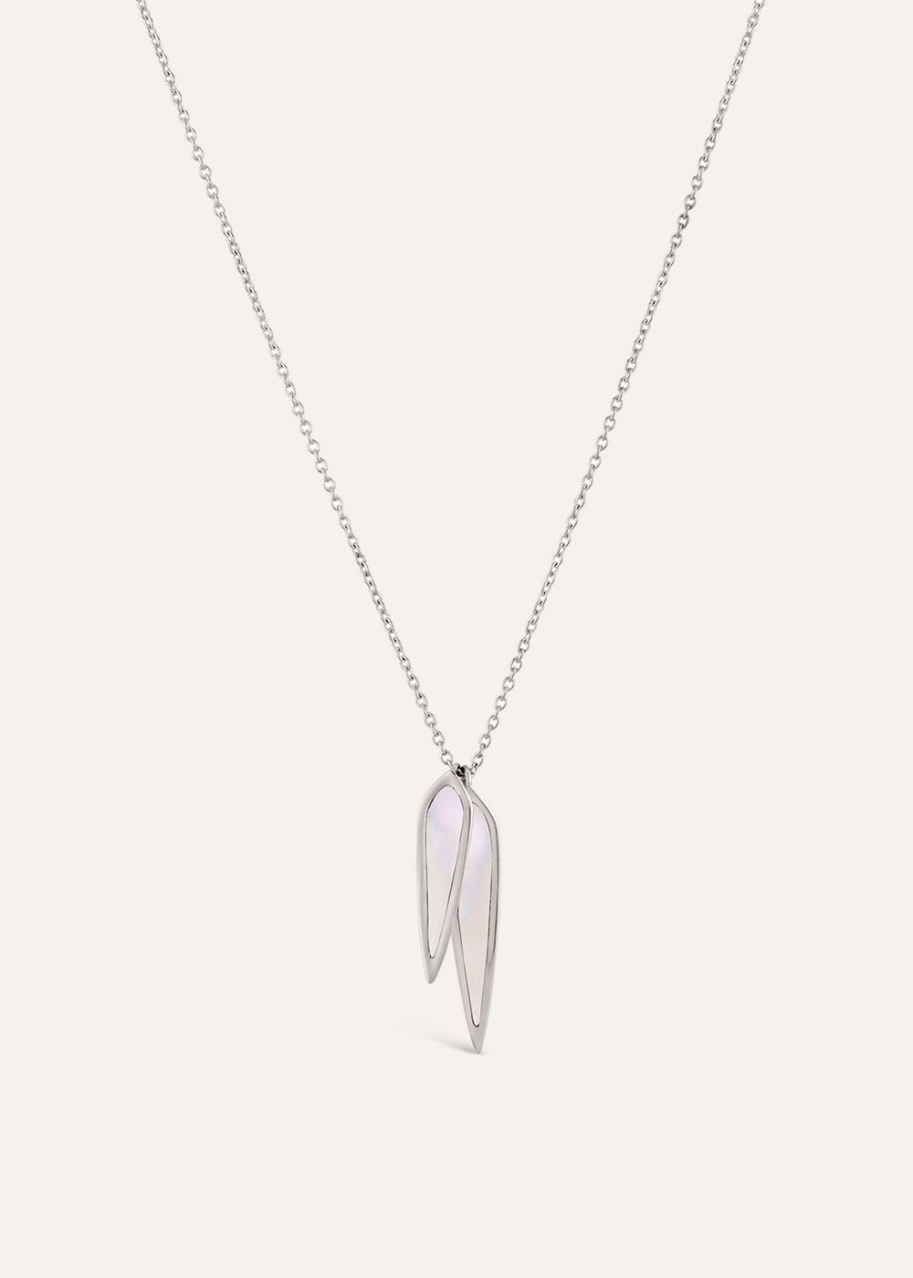 Double Pearl Petal Pendant Necklace