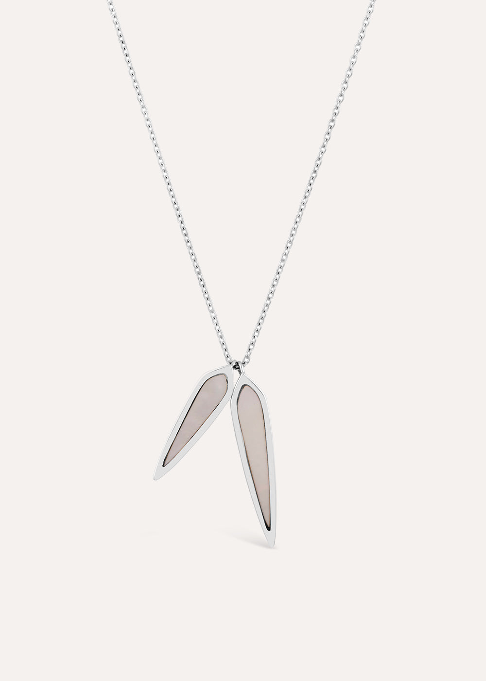 Double Pearl Petal Pendant Necklace