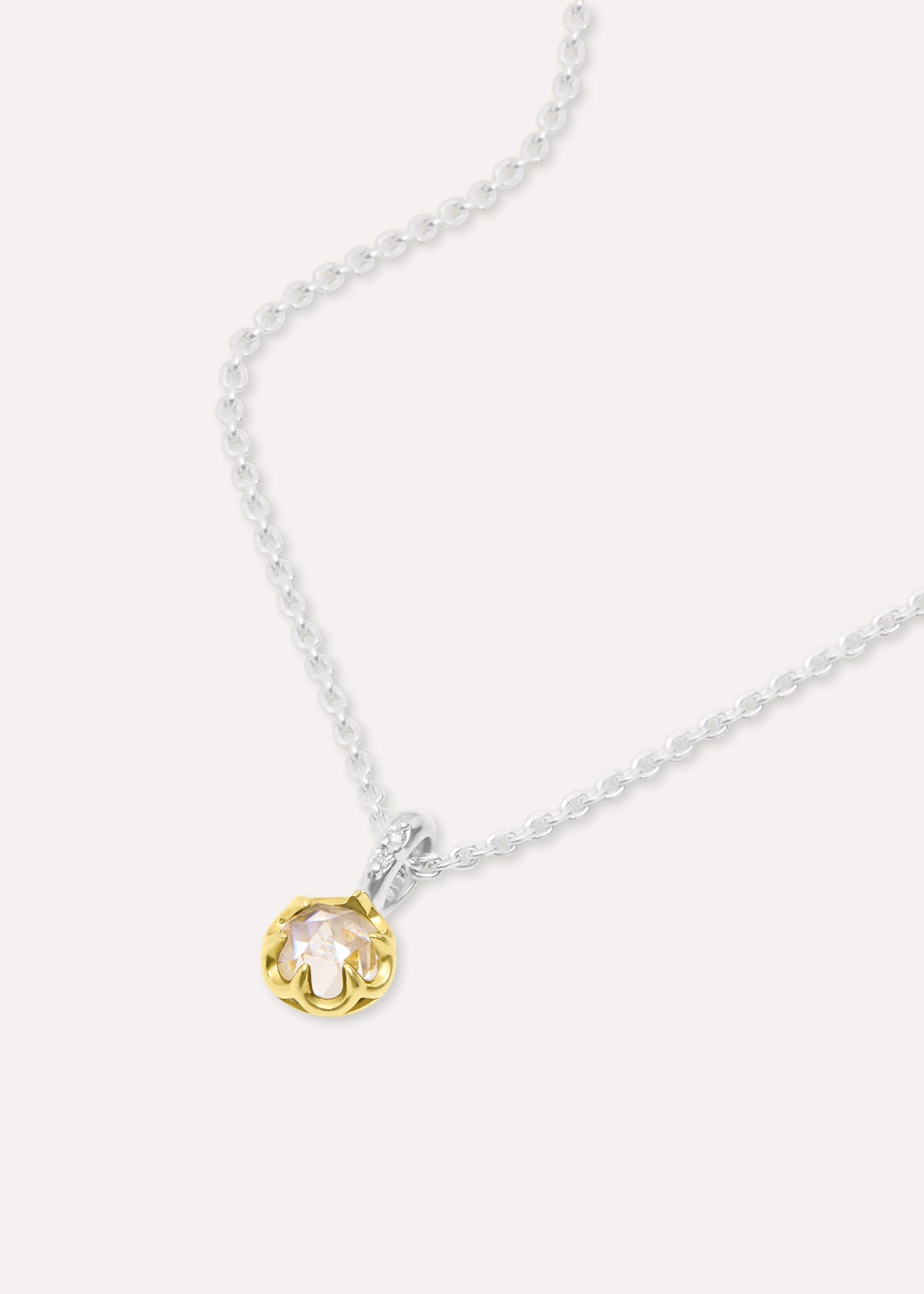 White Sapphire April Birthstone Necklace