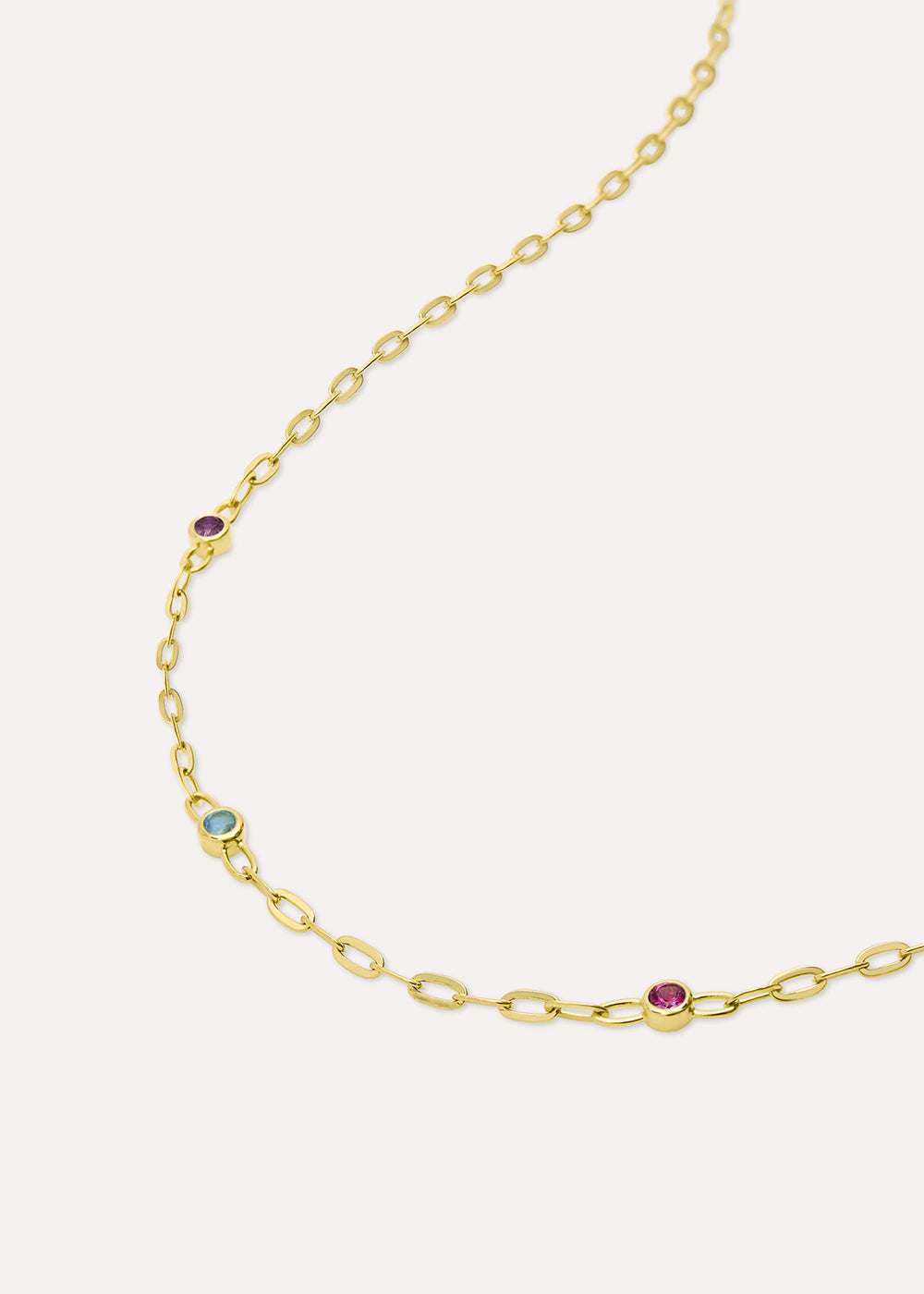 Rainbow Gemstone Chain Necklace