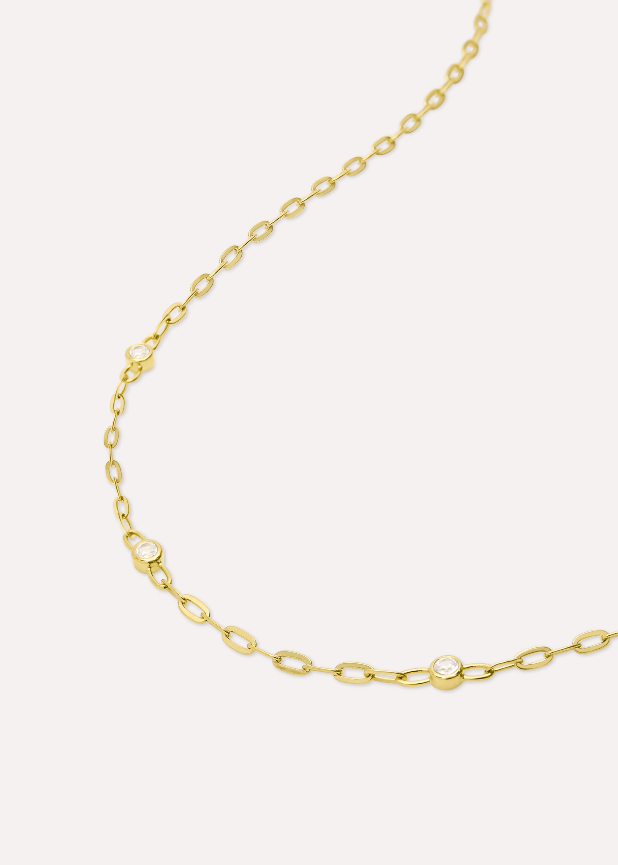 Lab-Grown White Sapphire Paperclip Chain Necklace