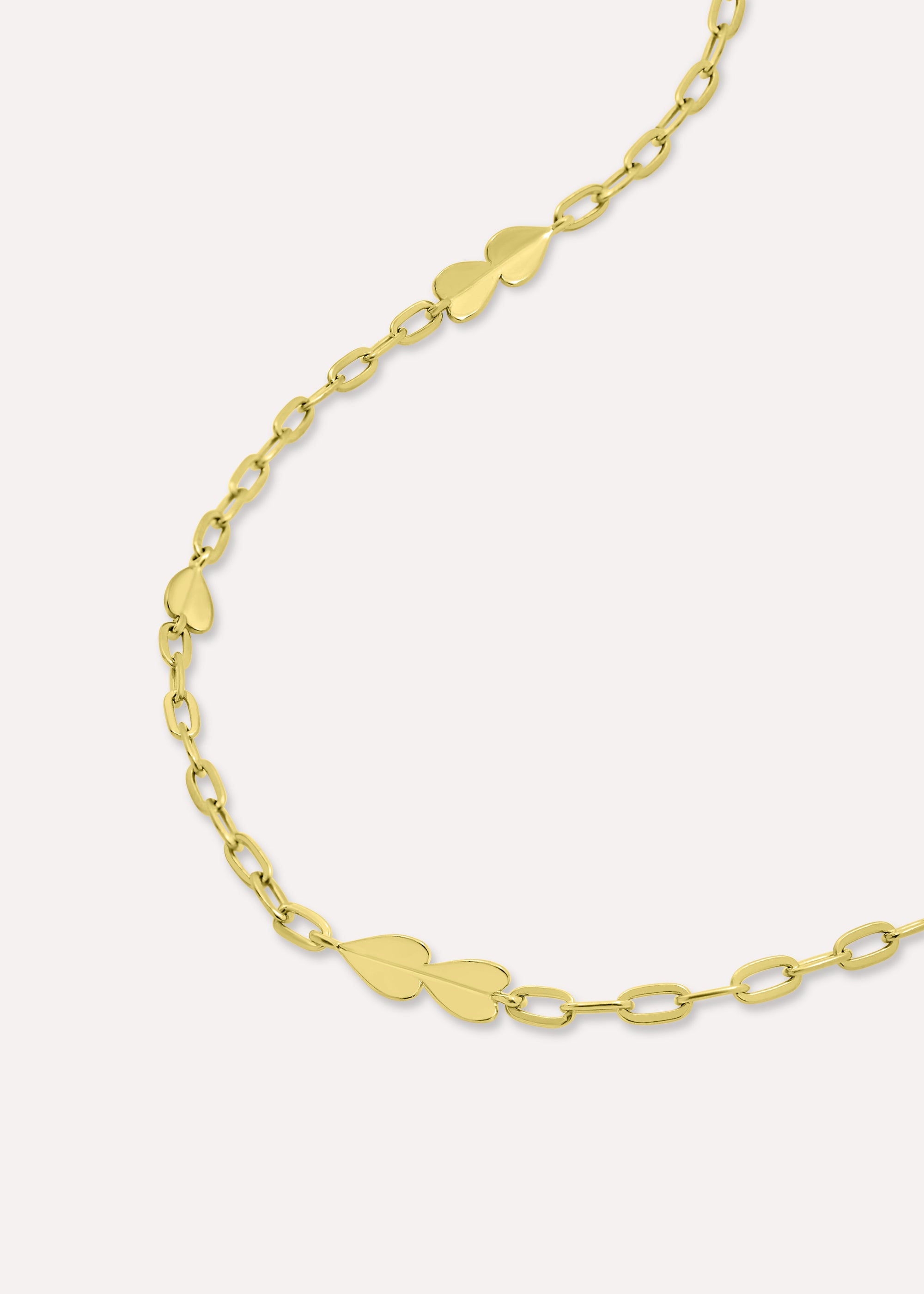 Folded Heart Chain Necklace