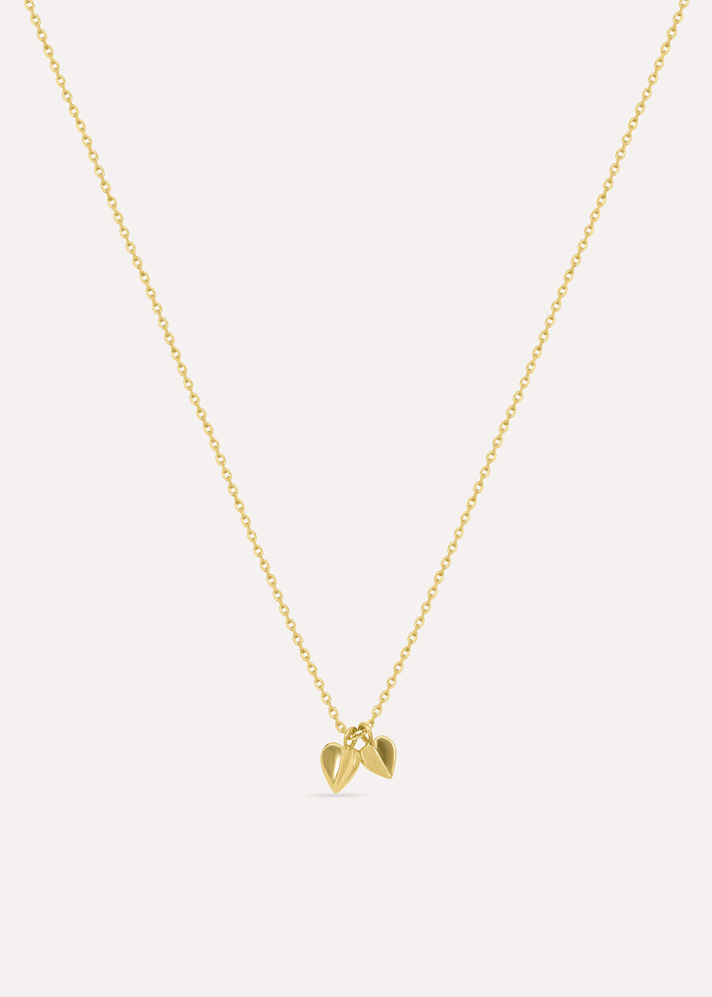 Folded Heart Duo Necklace