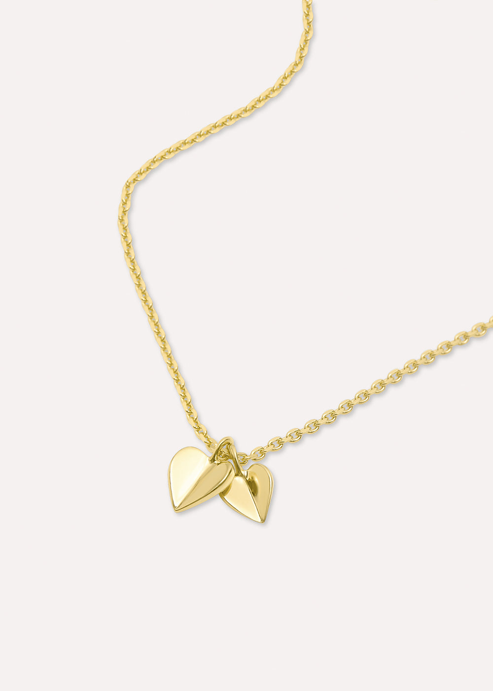 Folded Heart Duo Necklace