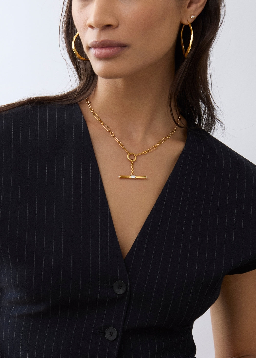 Mother of Pearl T-Bar Necklace