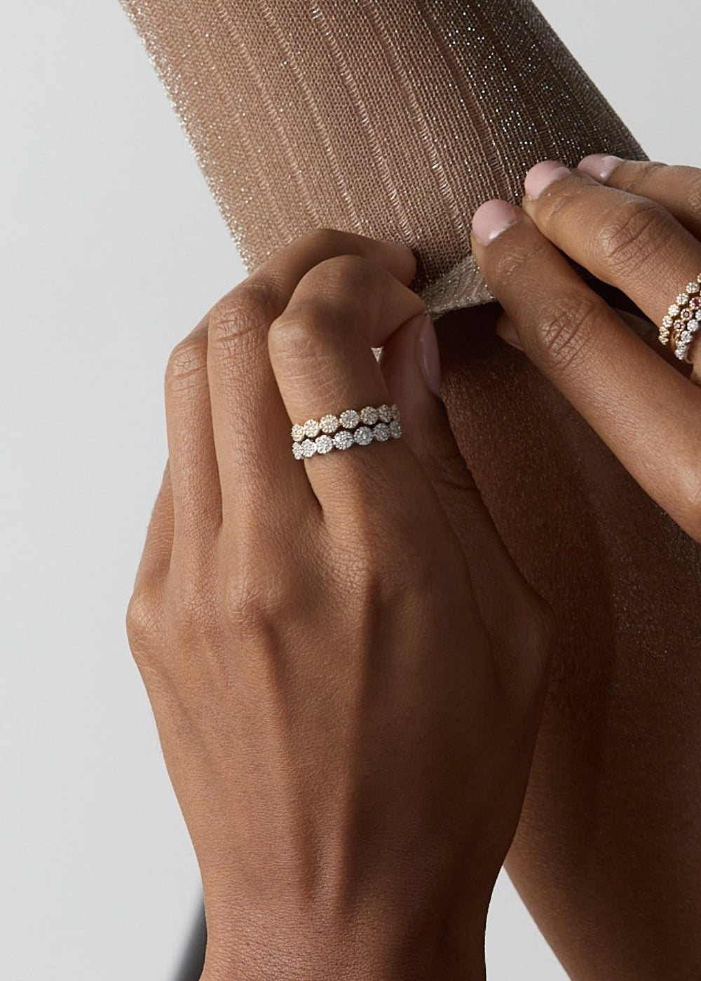 Starflower Diamond Half Eternity Ring