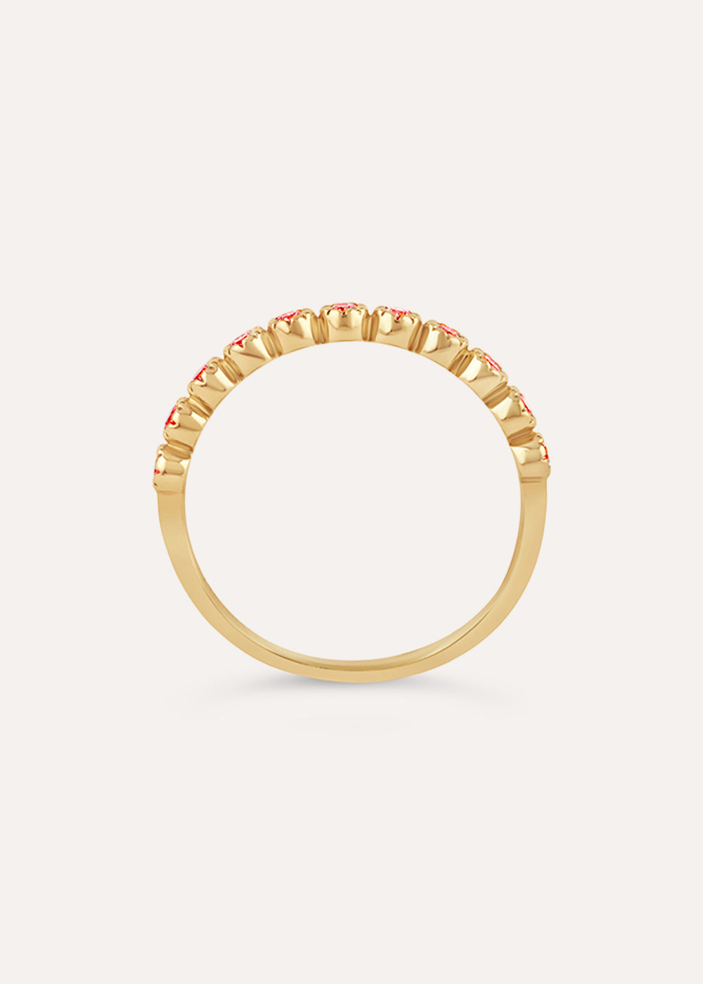 Forget-Me-Not Ruby Half Eternity Ring