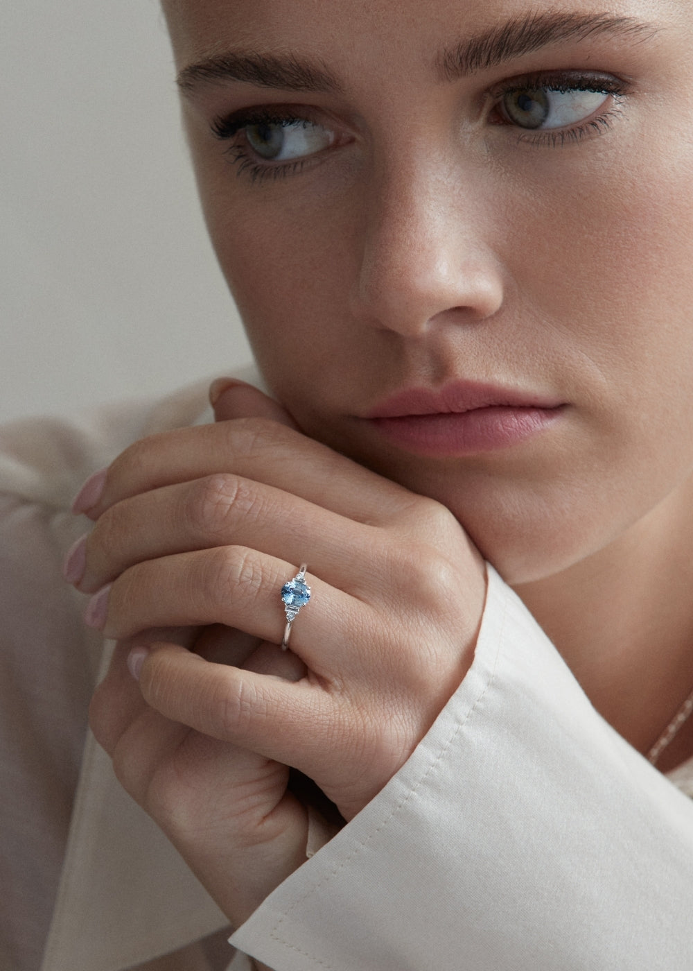 Katie Light Blue Sapphire & Diamond Ring