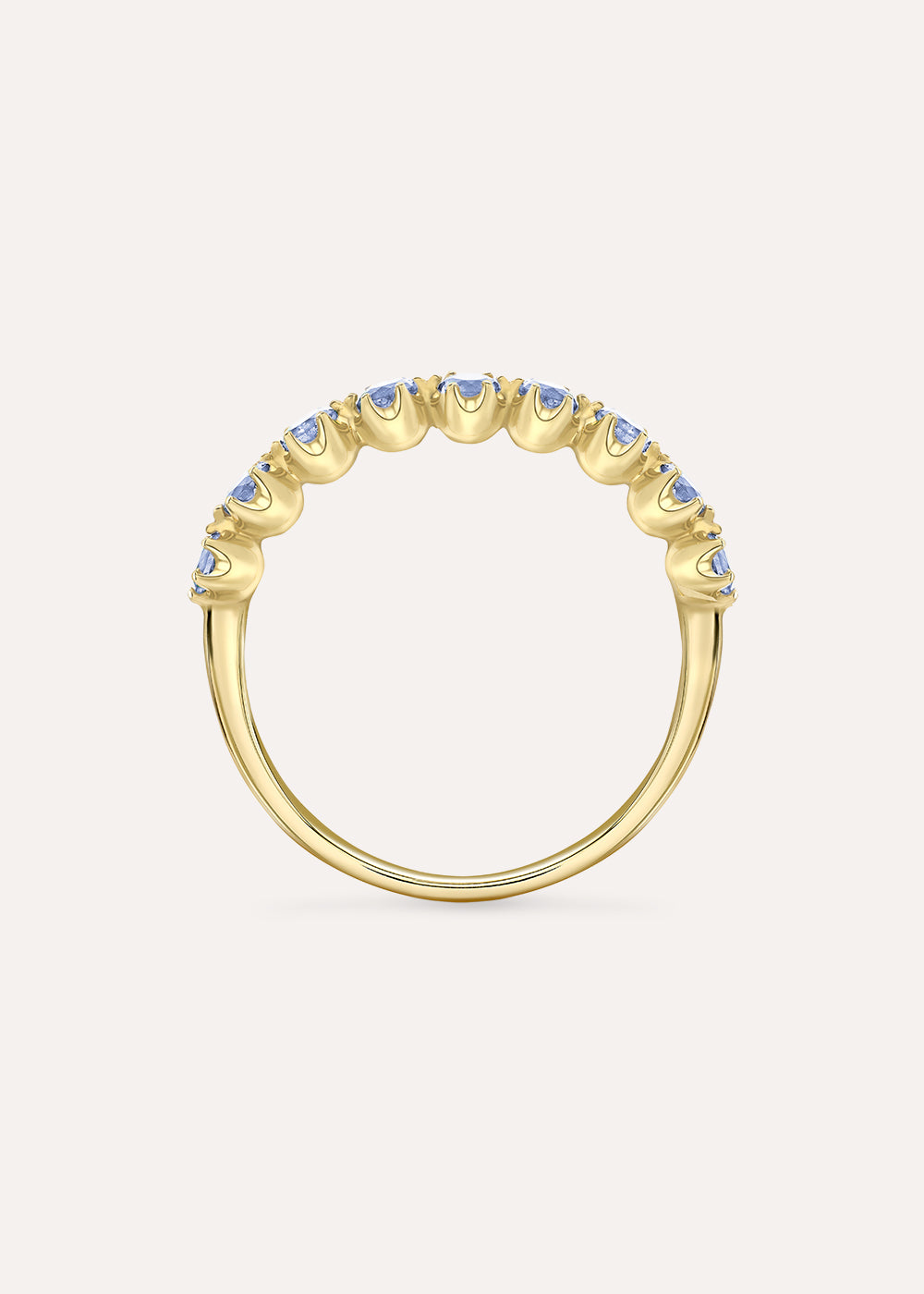 Elyhara Blue Sapphire Half Eternity Ring