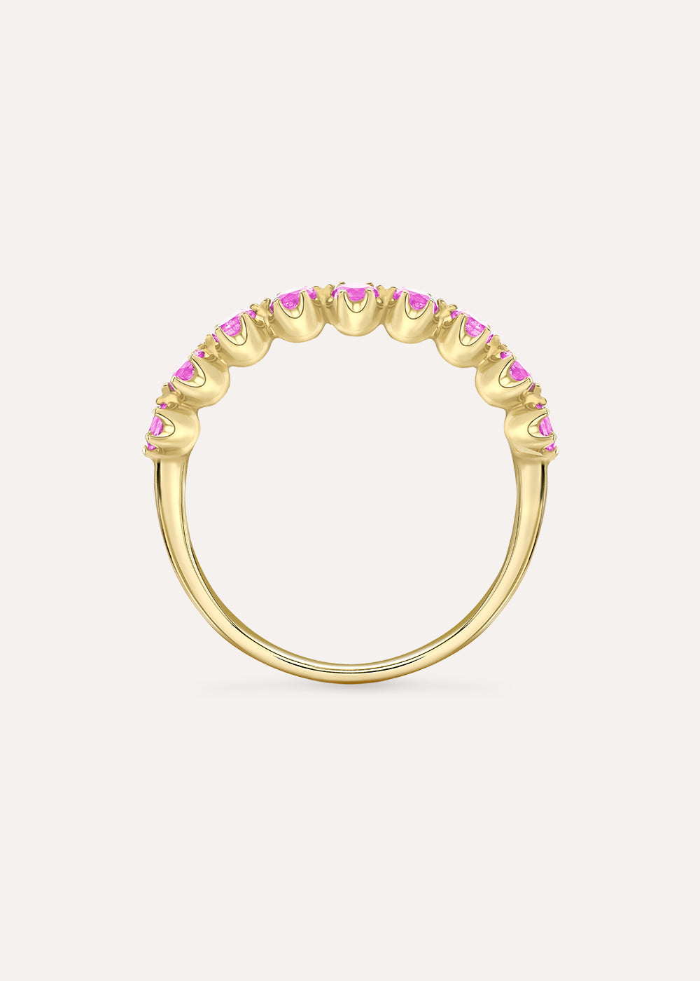 Elyhara Pink Sapphire Half Eternity Ring