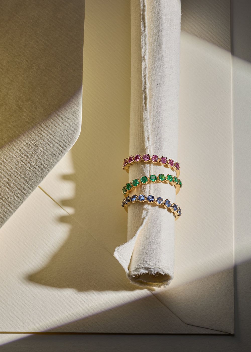 Elyhara Emerald Half Eternity Ring