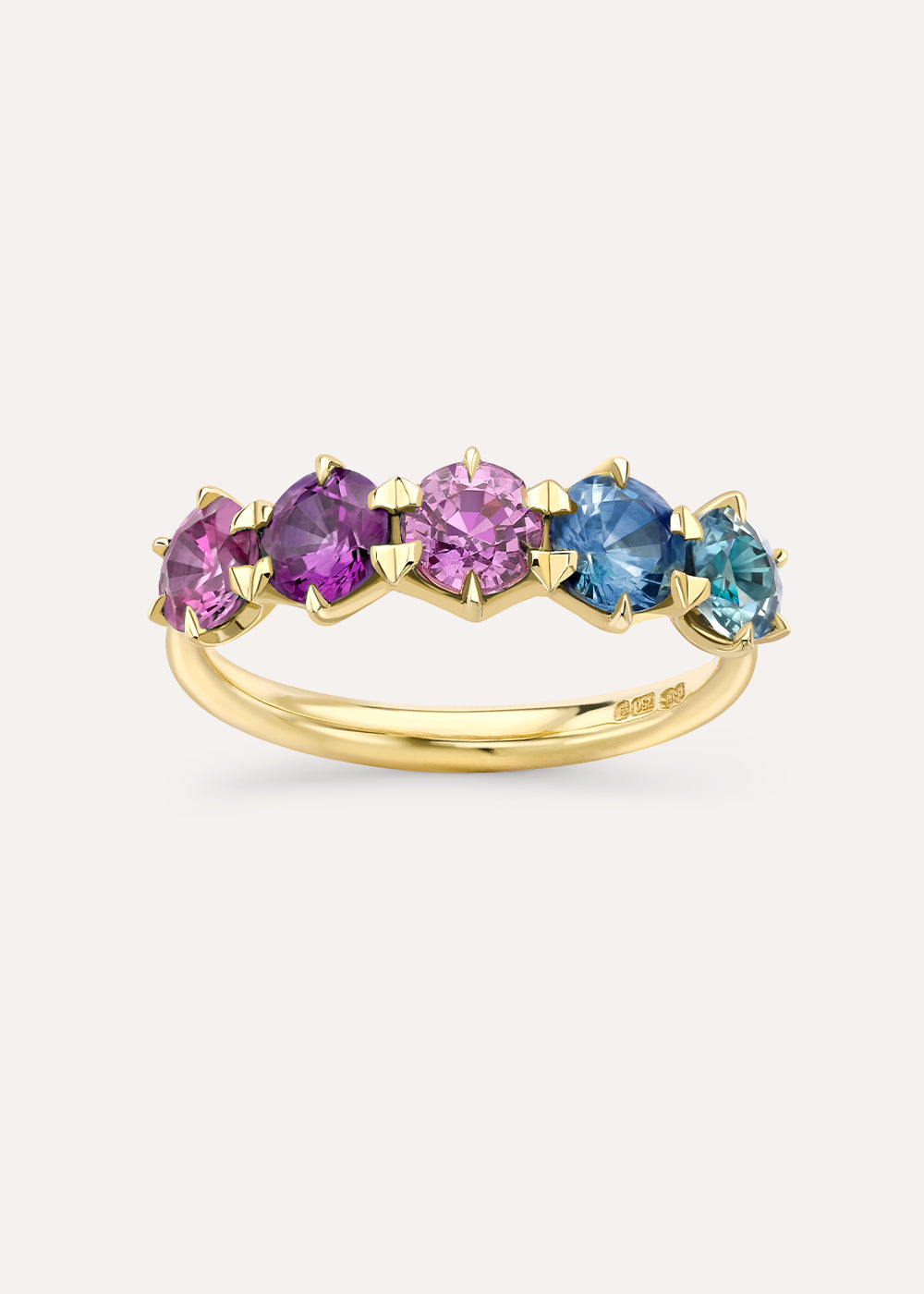Elyhara Blue & Purple Sapphire Five Stone Ring