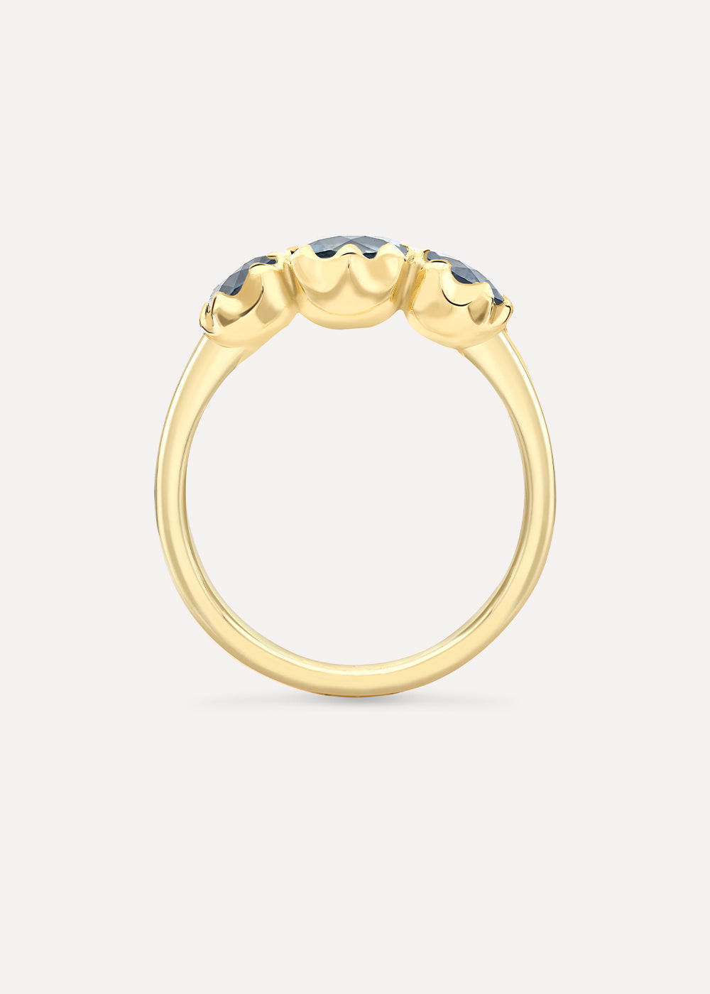 Elyhara Medium Trilogy Teal Sapphire Ring