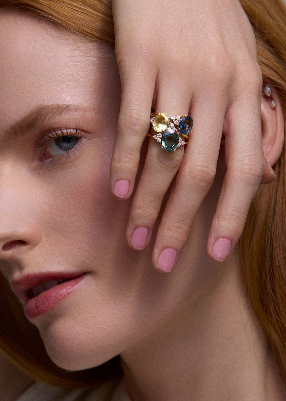 Edie Blue Sapphire & Diamond Ring