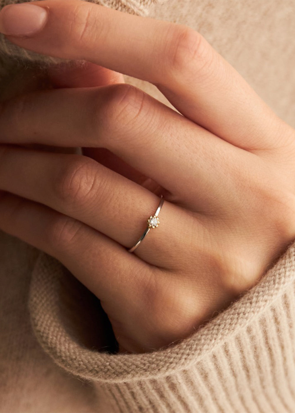 Forget Me Knot Small Lab-Grown Diamond Stacking Ring
