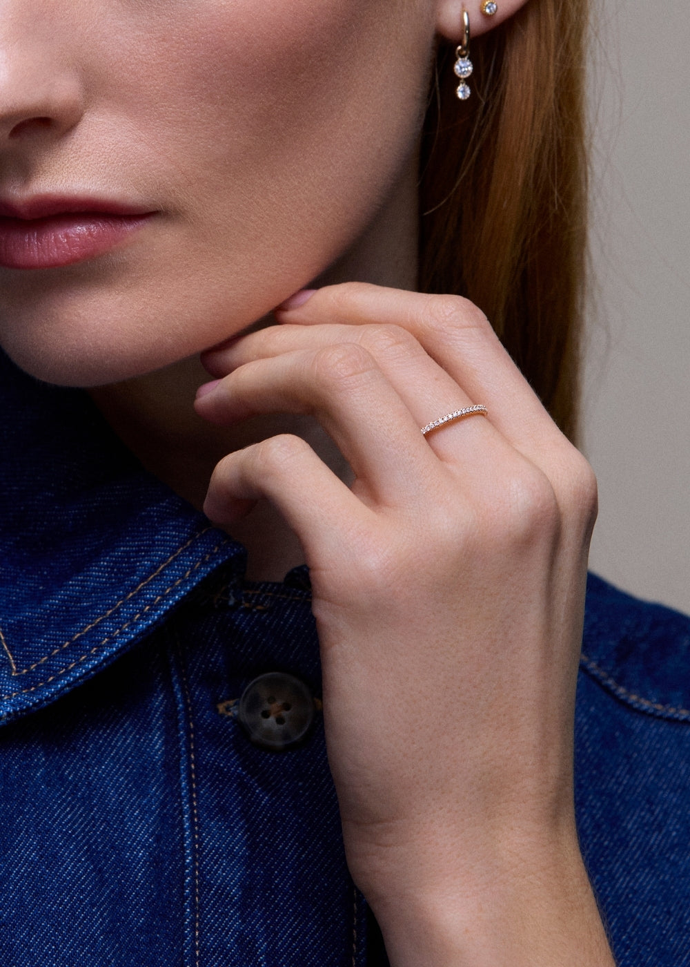Minnow Three Quarter Mini Lab-Grown Diamond Eternity Ring