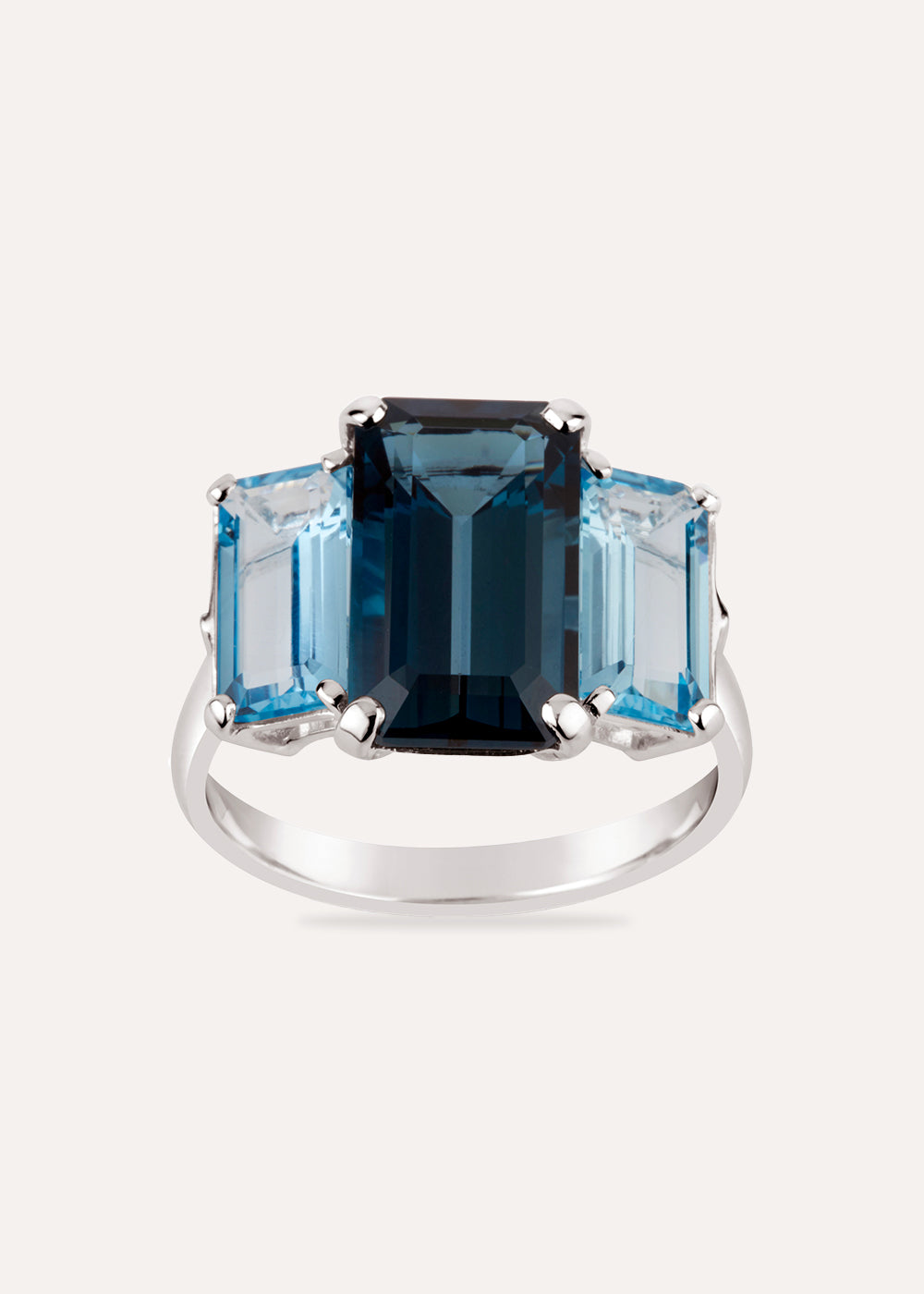 Trinny Blue Topaz Trilogy Cocktail Ring