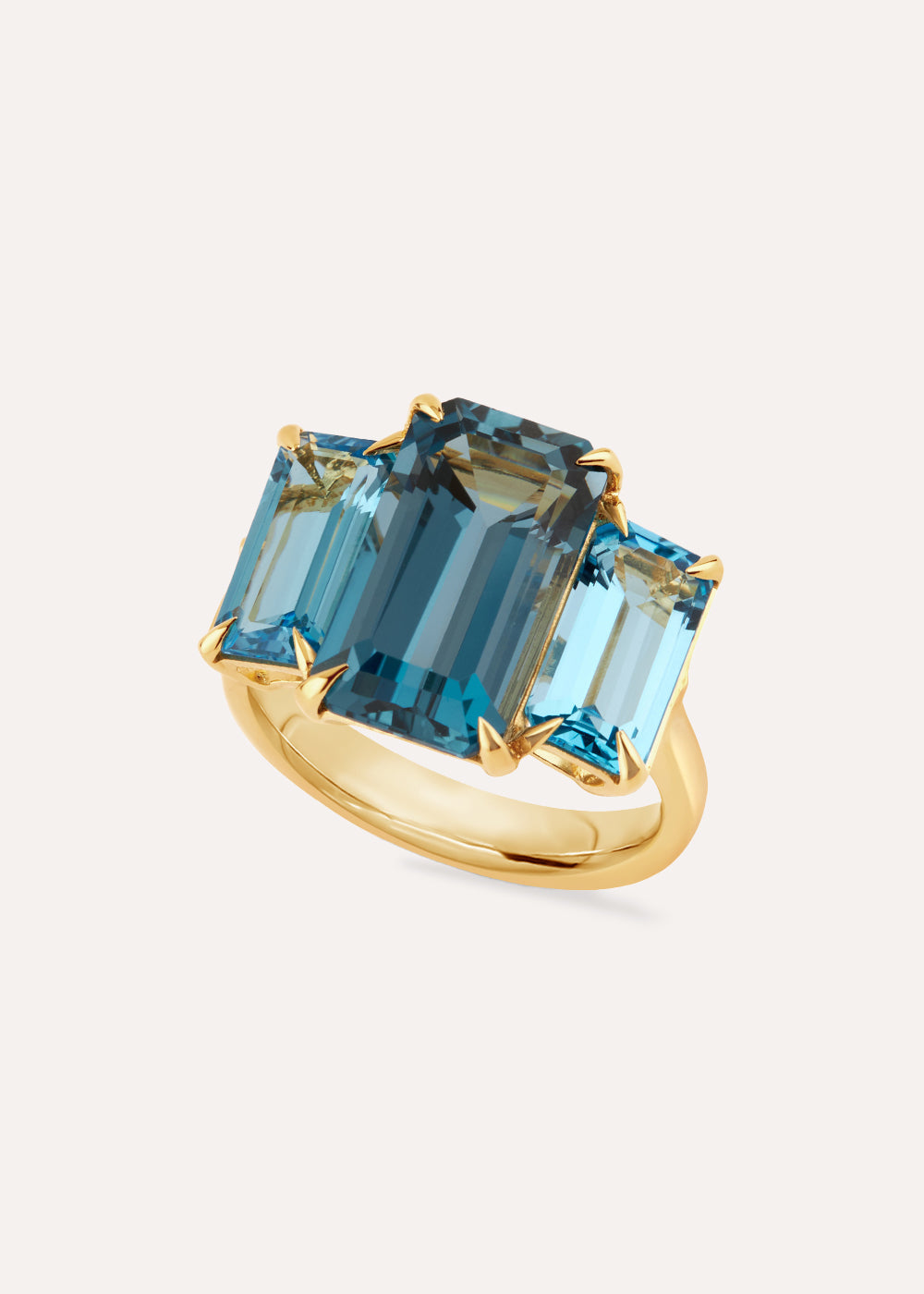 Trinny Blue Topaz Trilogy Cocktail Ring