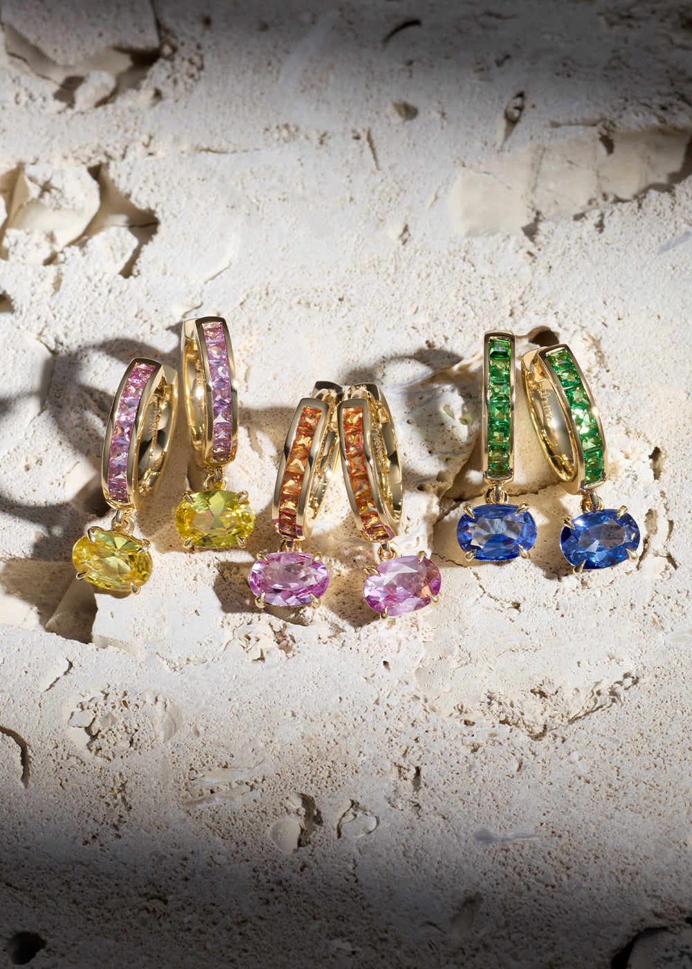 Brightside Tsavorite & Blue Sapphire Drop Earrings