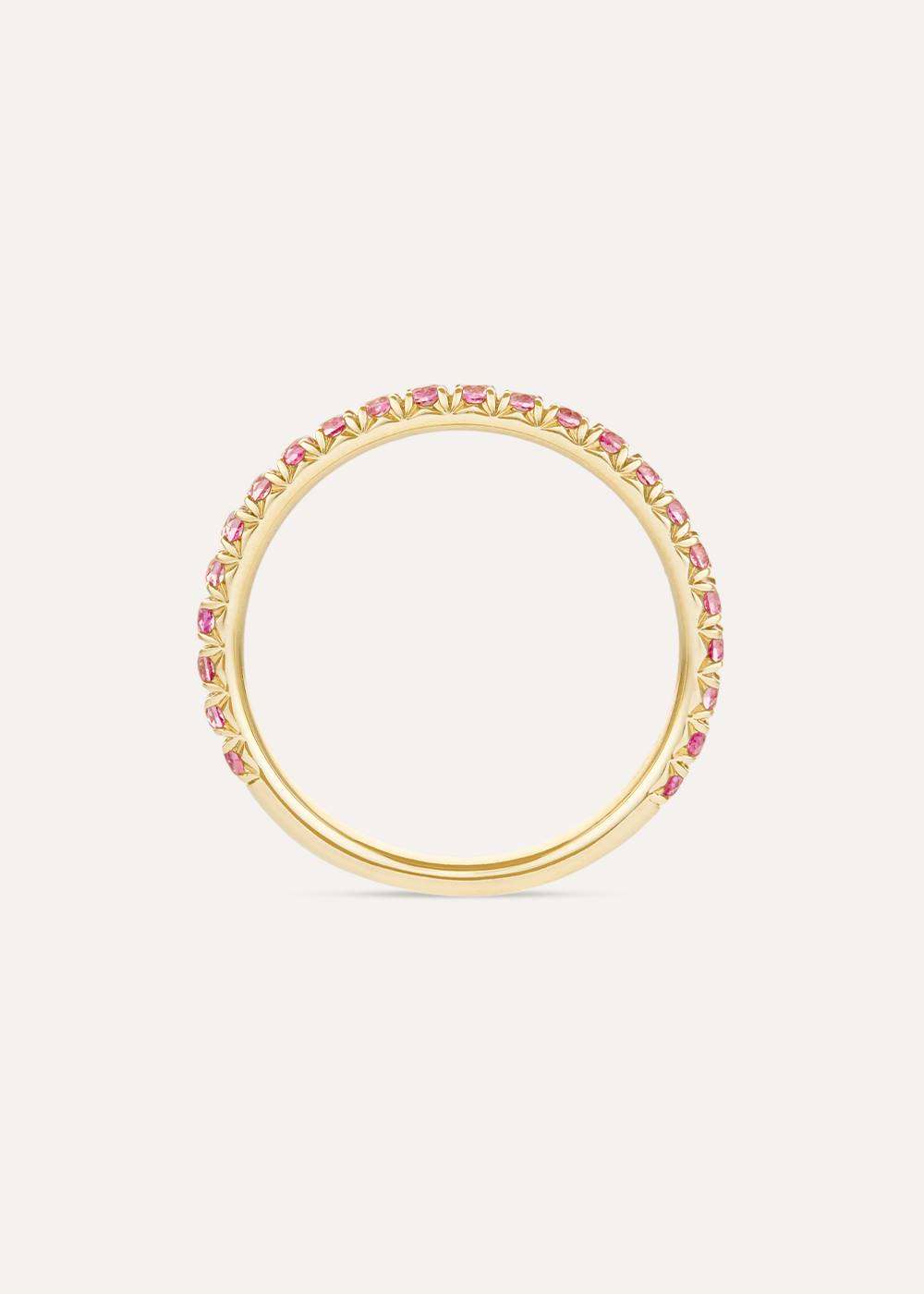 Minnow Three Quarter Medium Pink Sapphire Eternity Ring
