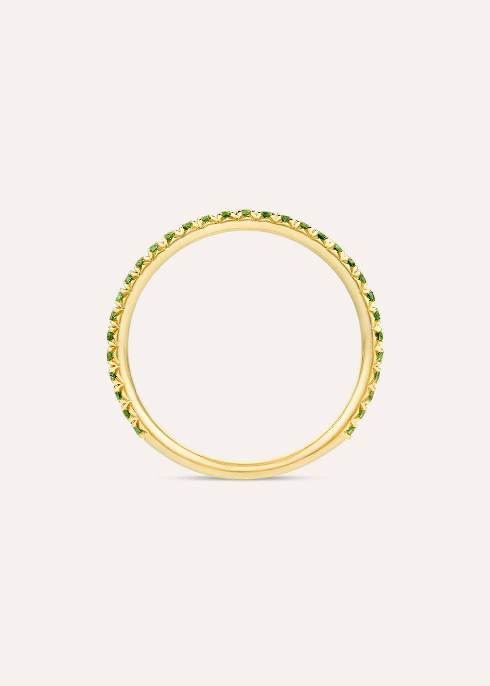Minnow Three Quarter Small Tsavorite Garnet Eternity Ring