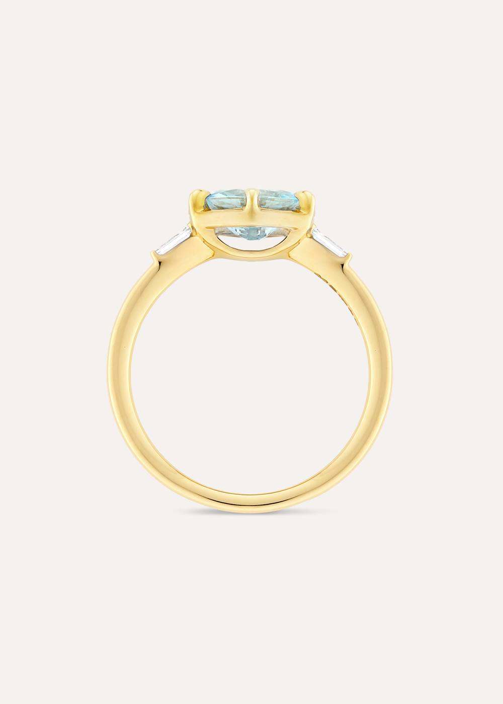 Jenna Aquamarine & Diamond Ring