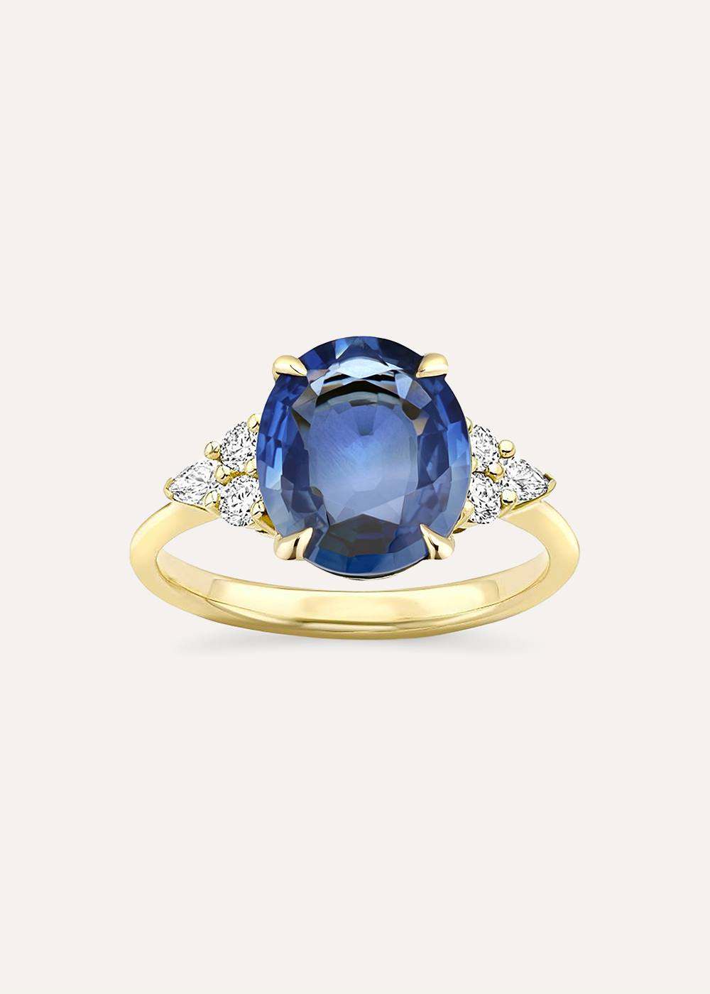 Edie Blue Sapphire & Diamond Ring
