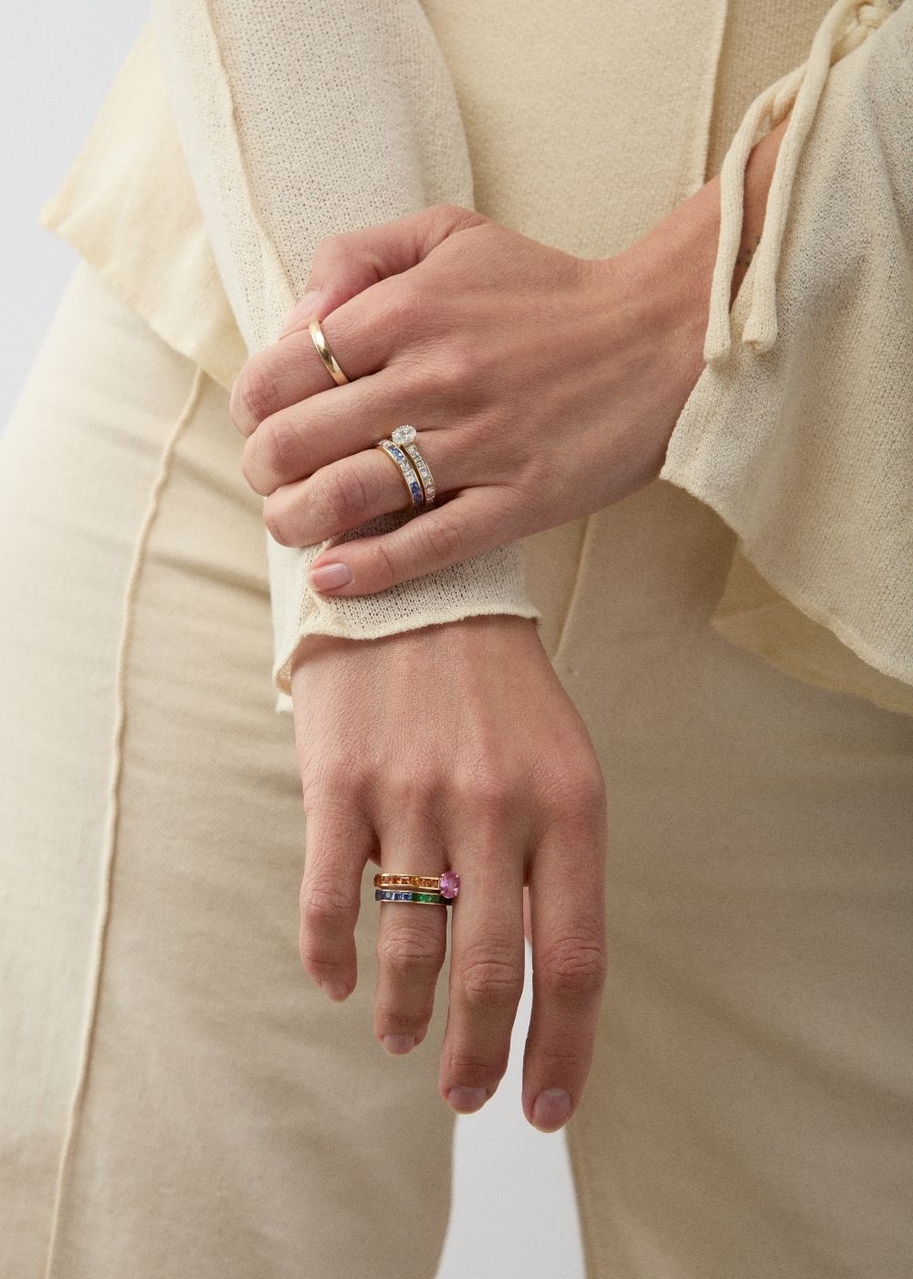 Bit on the Side Pink & Orange Sapphire Ring