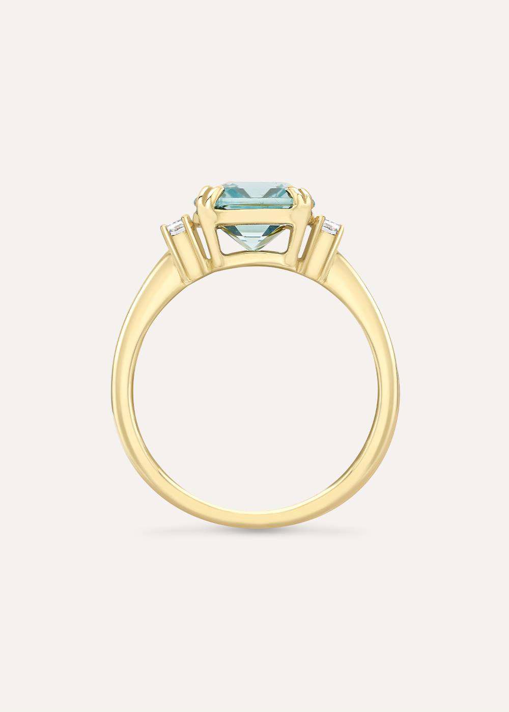 Mini Mae West Aquamarine & Diamond Ring