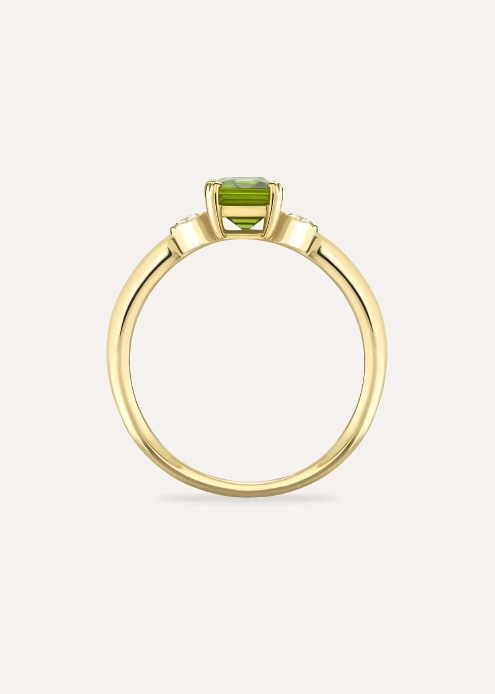 Violet Green Tourmaline & Lab-Grown Diamond Ring