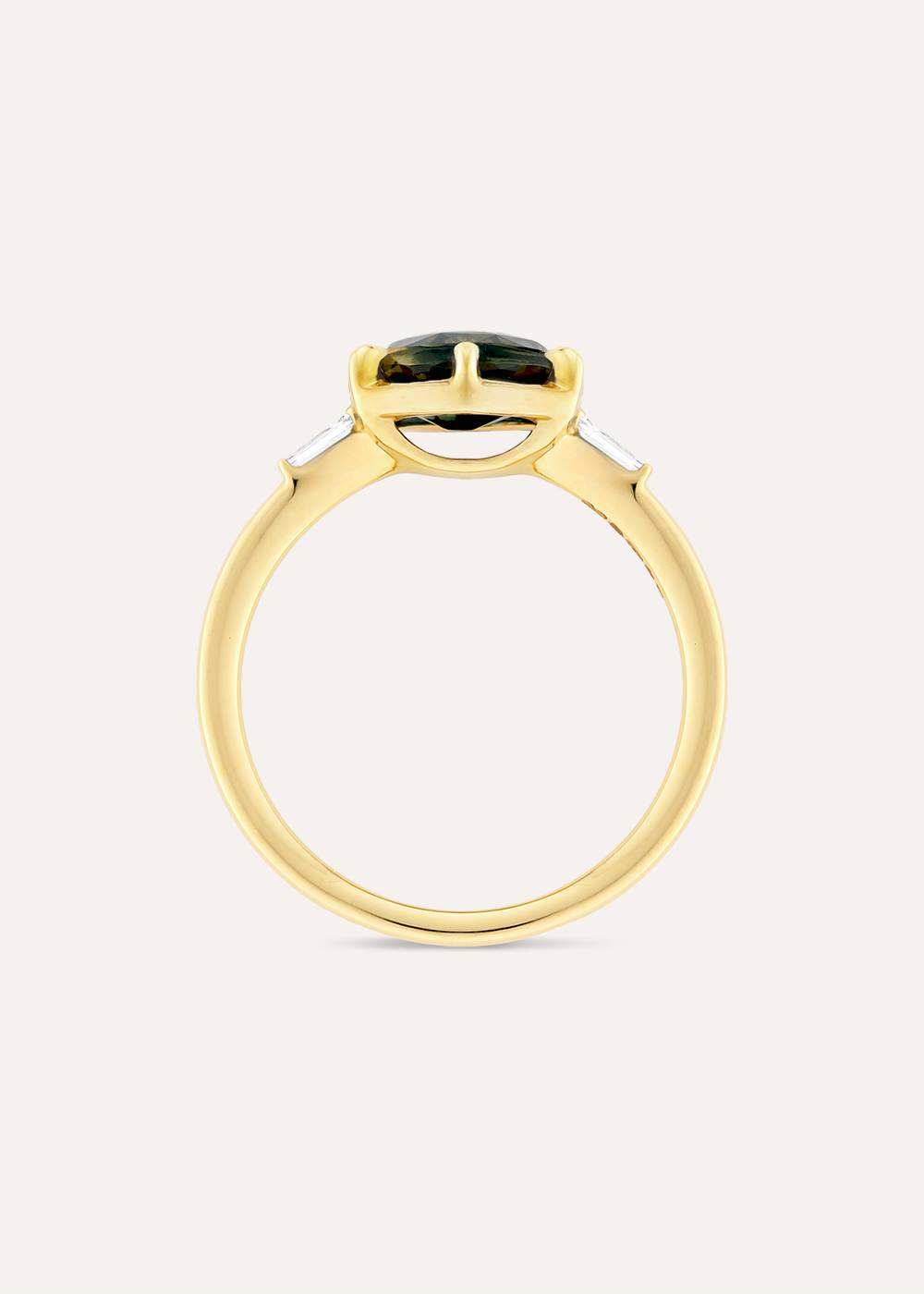 Jenna Teal Sapphire & Diamond Ring