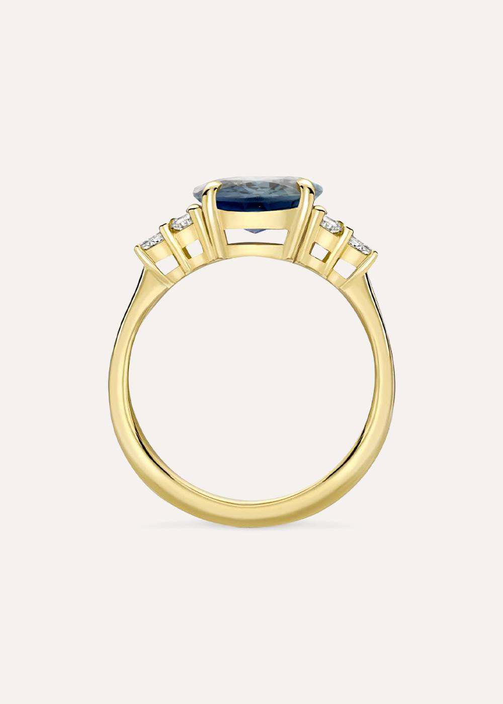 Edie Blue Sapphire & Diamond Ring