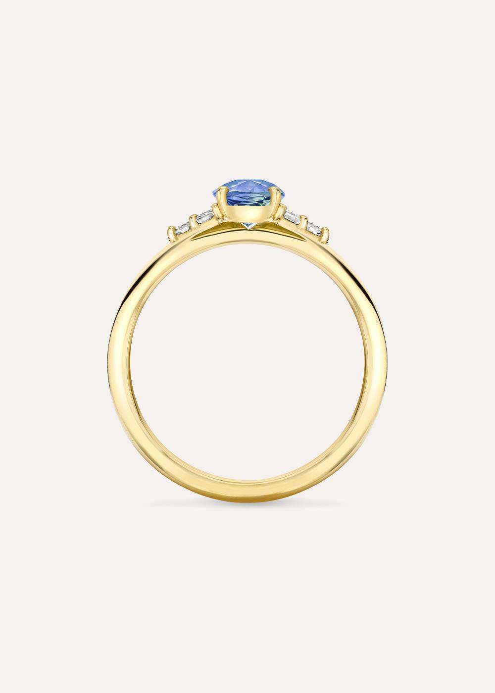 Katie Cornflower Blue Sapphire & Diamond Ring