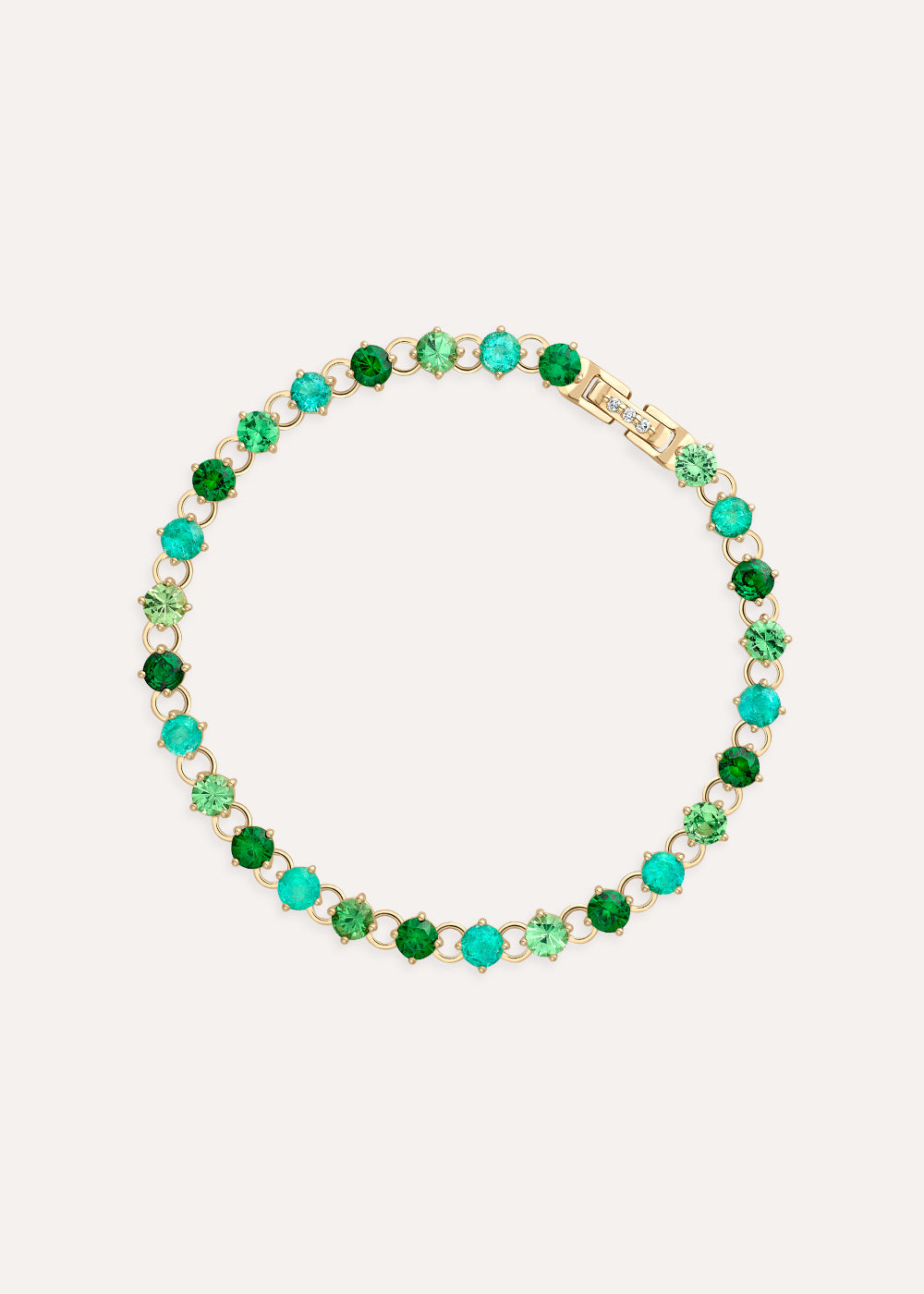 Shuga 4mm Green Precious Gemstone Tennis Bracelet