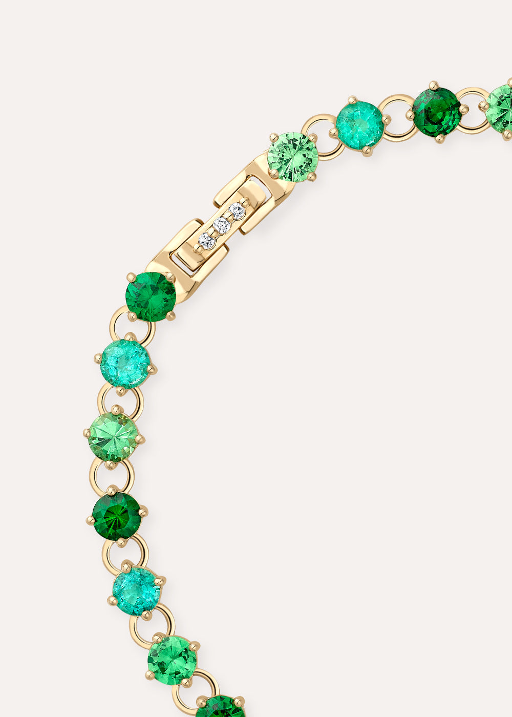Shuga 4mm Green Precious Gemstone Tennis Bracelet