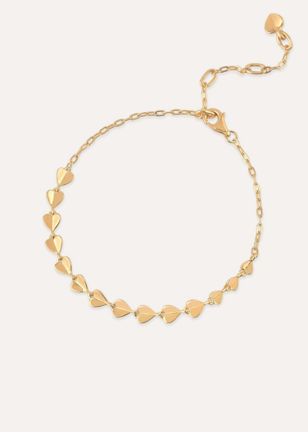 Folded Heart Linked Bracelet