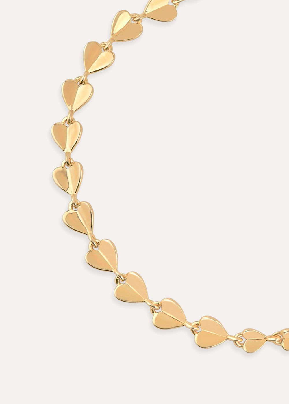 Folded Heart Linked Bracelet
