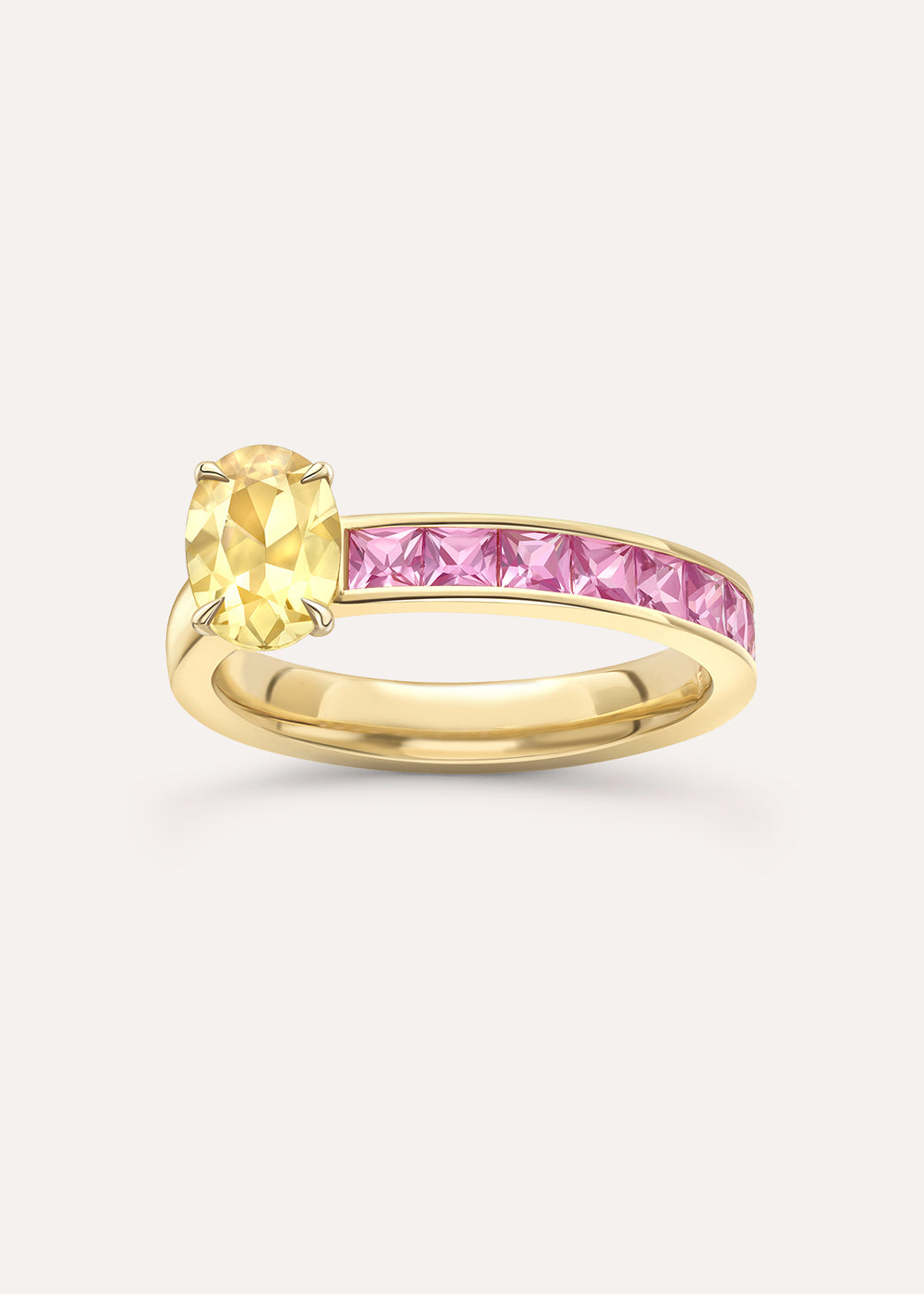 Bit on the Side Yellow & Pink Sapphire Ring
