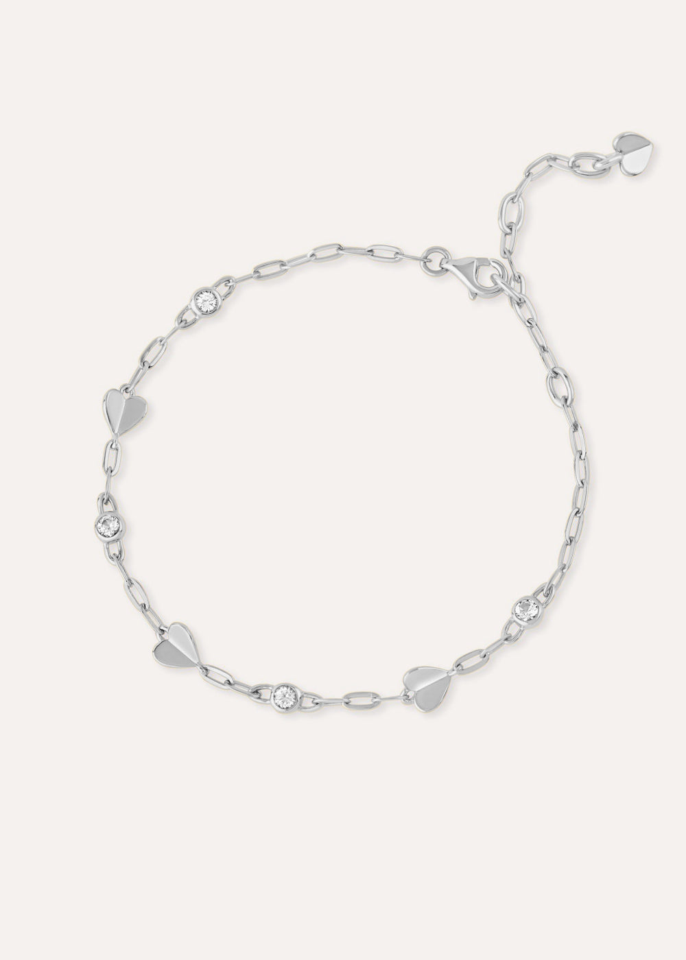 Folded Heart & Gemstone Bracelet