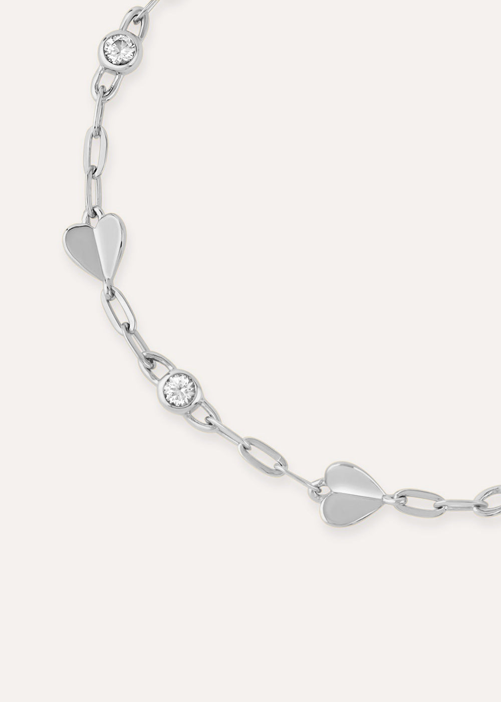 Folded Heart & Gemstone Bracelet