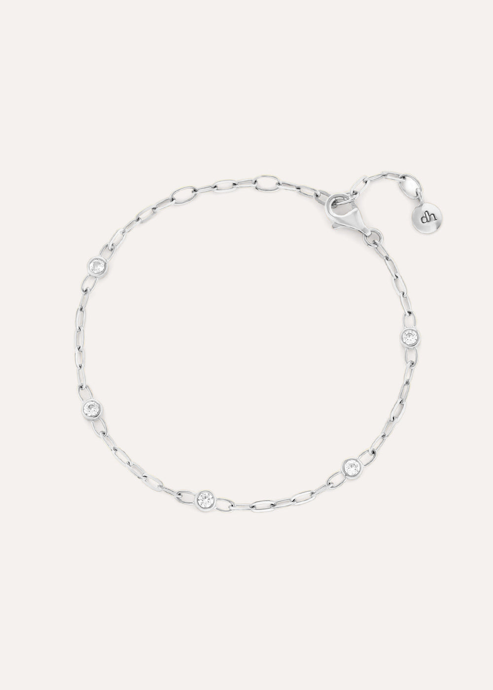 Lab-Grown White Sapphire Paperclip Chain Bracelet