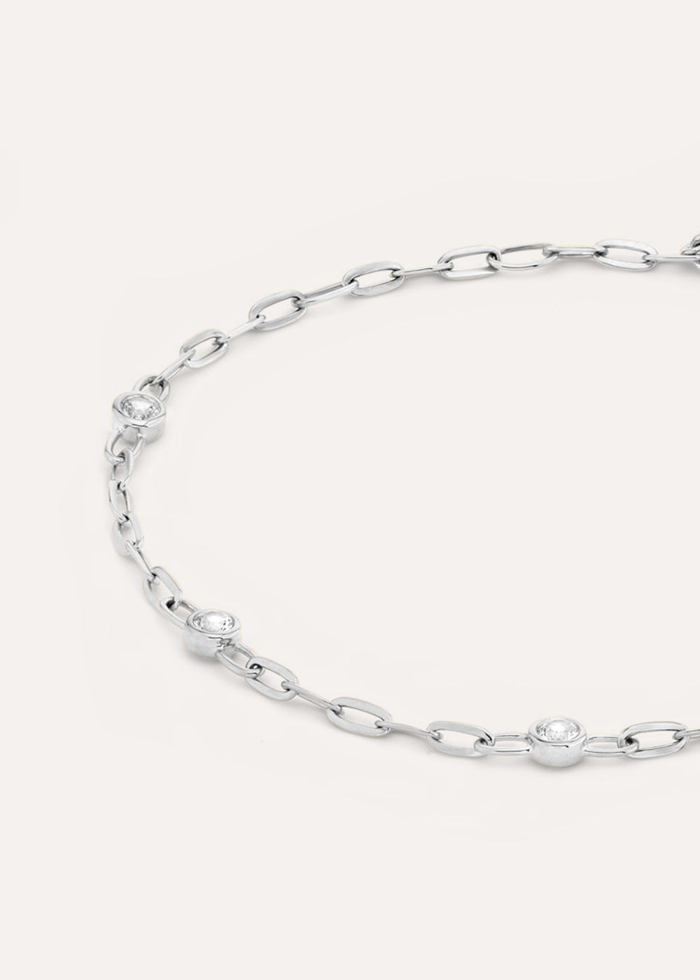 Lab-Grown White Sapphire Paperclip Chain Bracelet