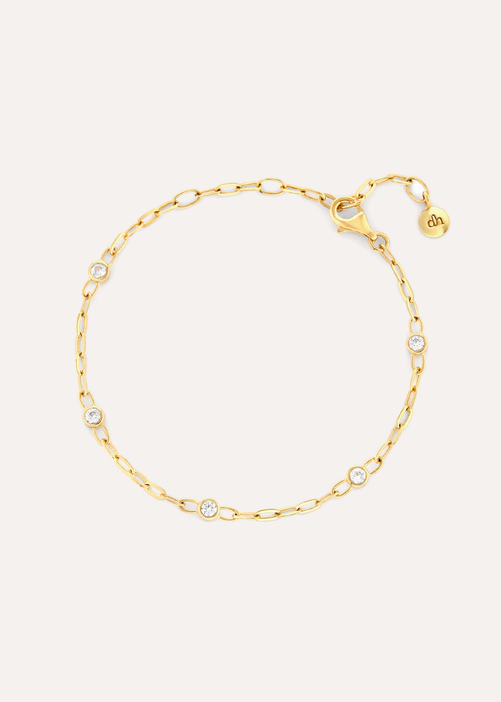 Lab-Grown White Sapphire Paperclip Chain Bracelet